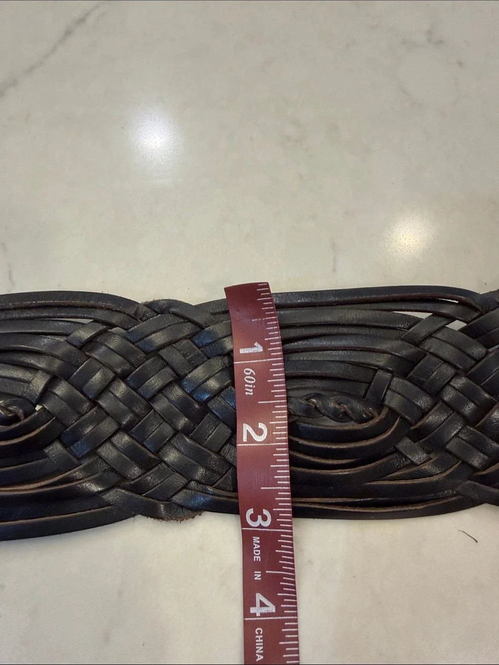 Hobo wide woven leather belt size large